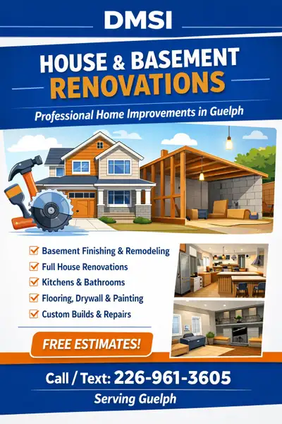 renovation- Basement and Home improvements, View more