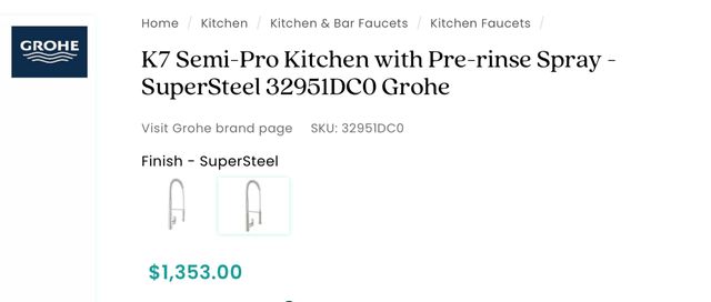 GROHE High end Kitchen faucet  - K7 Semi-Pro Kitchen in Plumbing, Sinks, Toilets & Showers in Markham / York Region - Image 4