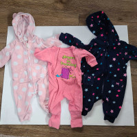Baby girl sleepers size 3 months set of 3