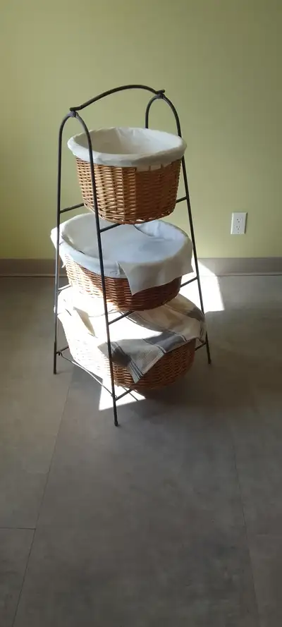 THREE-TIERED WICKER BASKETS, View more
