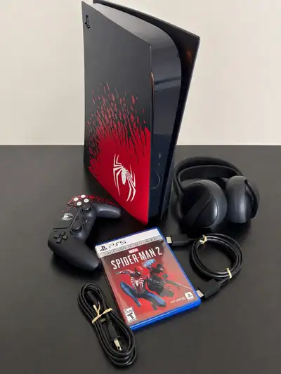 PS5 Disc Edition + Spiderman Controller & Game, View more