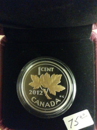 2012 Royal Canadian Mint 1-cent fine     Silver coin