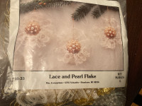 Lace + Pearl Christmas ornament kits by MARY MAXIM NEW