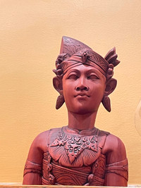 Vintage Carved Solid Wood Sculpture - Bali Statue