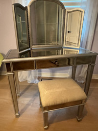 Mirrored Vanity with Stool
