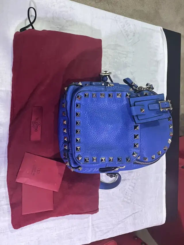 Valentino Mini Backpack in Azure Blue Leather in Women's - Bags & Wallets in Mississauga / Peel Region - Image 8