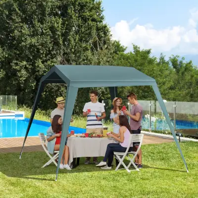 11x8ft Party Tent, Portable Canopy Tent Outdoor Gazebo Activity Sun Shelter w/ Slant Leg for Garden...