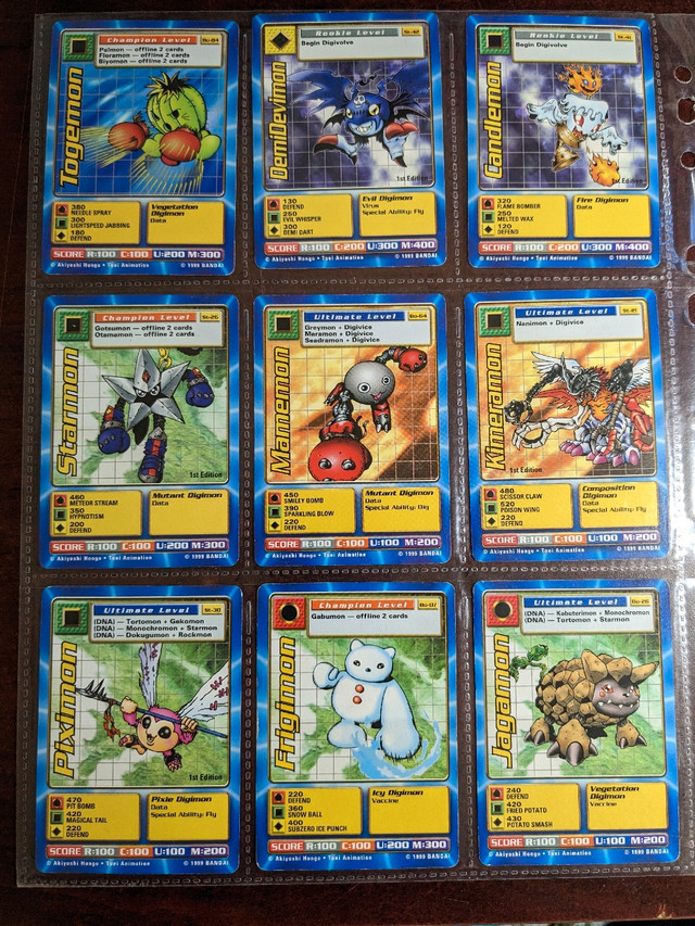 Digimon Trading Cards 1999 in Arts & Collectibles in St. Catharines