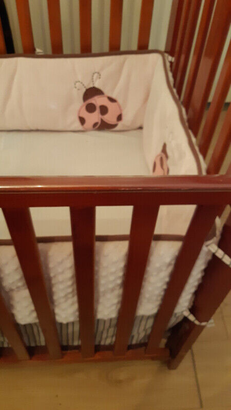 ELFE brand. One-hand Dropped  Crib plus Bumper in Cribs in City of Toronto - Image 3