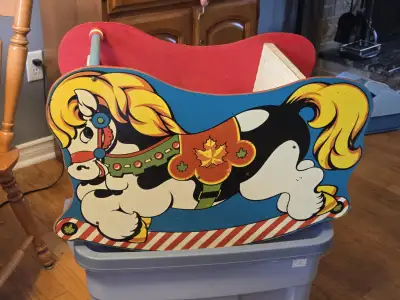 Vintage (1950's) rocking horse chair, View more