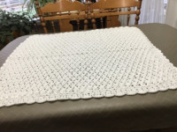 New White Crochet Baby Shawl