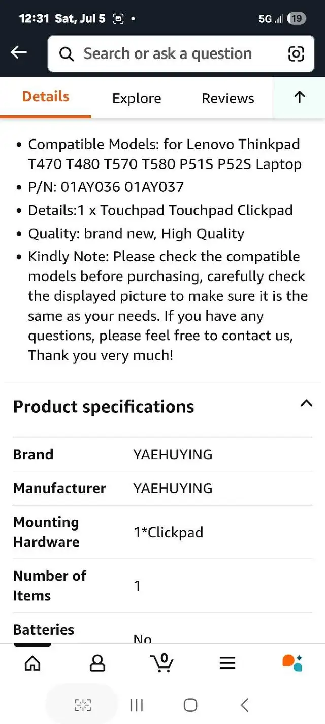 Trackpad Clickpad Replacement for Lenovo Thinkpad T470 T480 T57 in Mice, Keyboards & Webcams in Markham / York Region - Image 11