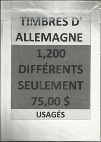 1,200 Timbres usagés d'Allemagne