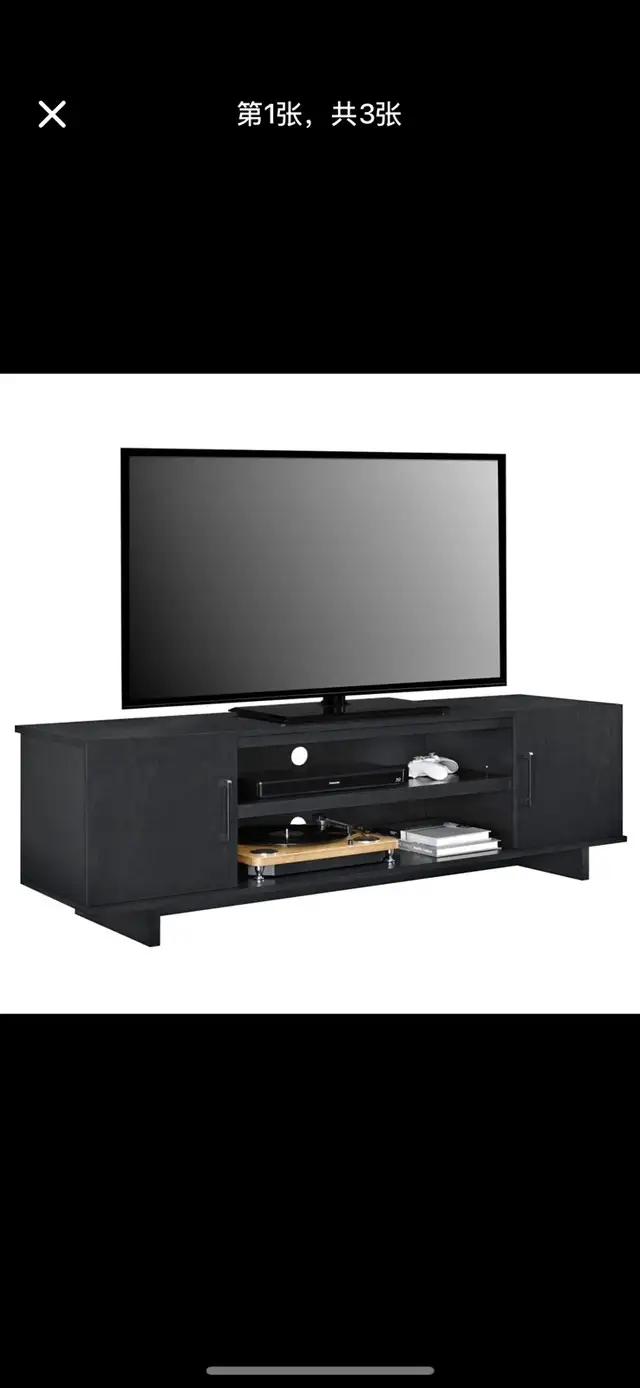 new  Home Southlander TV Stand for TVs up to 65" in Black Oak in TV Tables & Entertainment Units in City of Toronto - Image 4