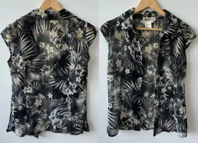 Chagall - (Size 10) Floral Button Up Women's Blouse, View more