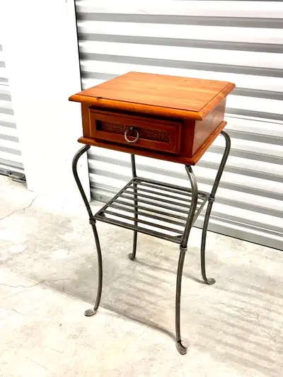 Wood & Metal Accent Side Table, View more