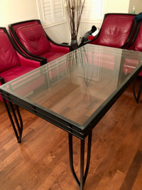 Rectangle Dining Table with Glass Too