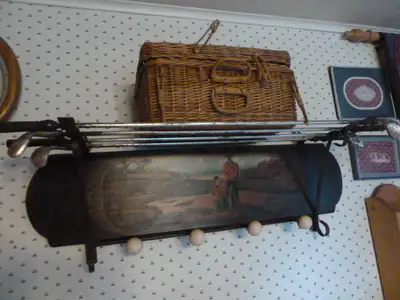 Hand painted wooden golf rack, View more