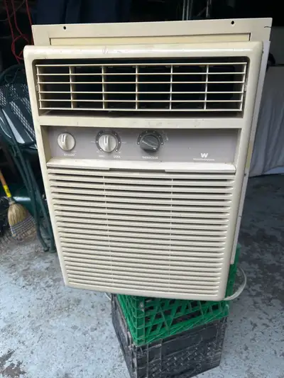 Window AC unit Works well 10000 BTU White Westinghouse Opening dimension 20.5 inch height 14.5 inche...