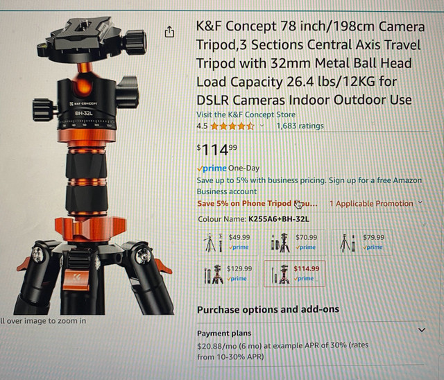 K&F Concept Tripod (Brand New) in Cameras & Camcorders in Edmonton - Image 2