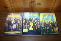 Pitch Perfect, Pitch Perfect 2 and Pitch Perfect 3 DVD's