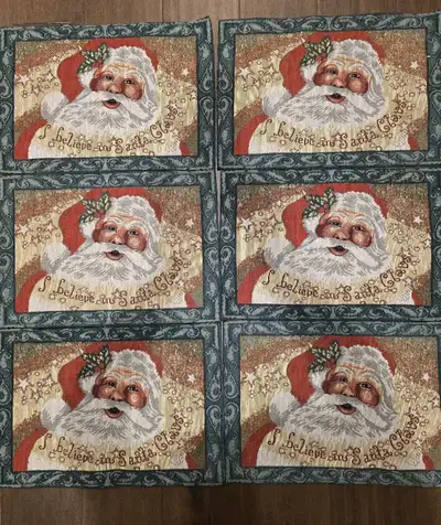 Set 6 Woven Santa Placemats , View more