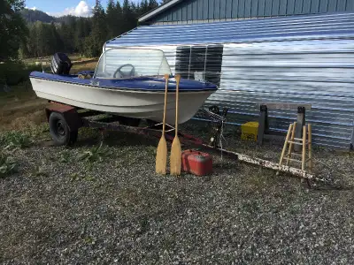 14' Boat and trailer are 1972 and motor I think is older. Runs good but there is damage at the prop...