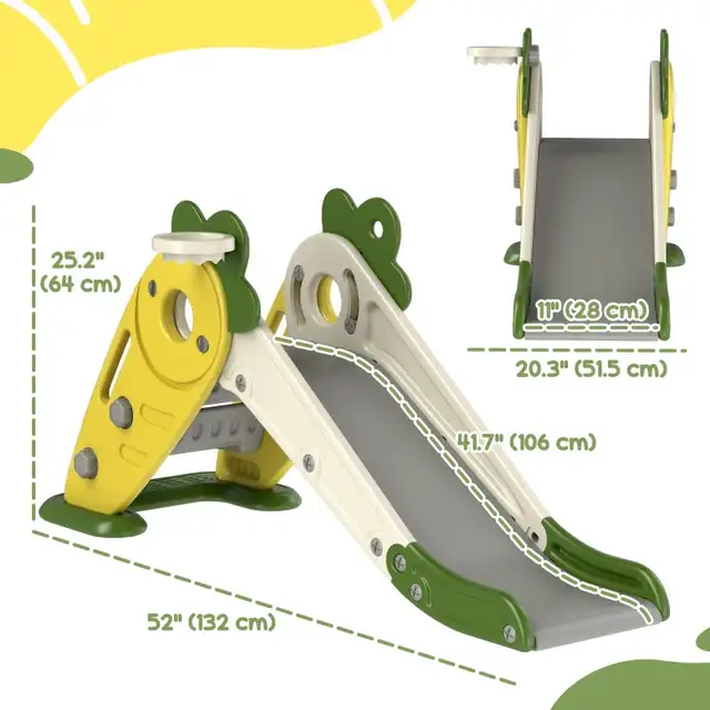 3 in 1 Foldable Toddler Slide with Basketball Hoop, Climber, for in Toys in Markham / York Region - Image 3