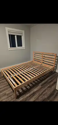 IKEA bedframe and mattress.