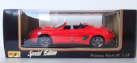 FORD MUSTANG MACH III RED, 1/18 SCALE MAISTO DIECAST MODEL CAR