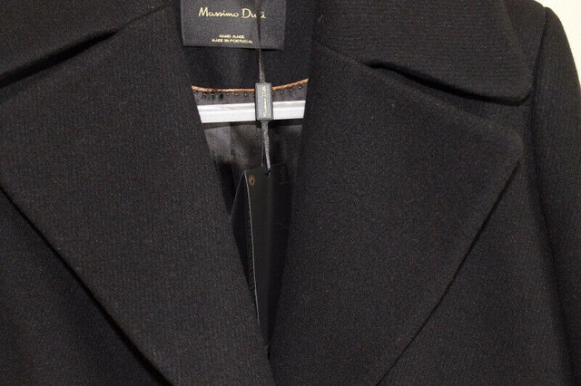New Massimo Dutti (Zara) Black Leather Detail Wool Coat Size 6 dans Femmes - Hauts et vêtements d'extérieur  à Ville de Montréal - Image 3