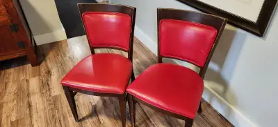 2 padded wood chairs, good condition. Very comfortable. $20 for the pair.
