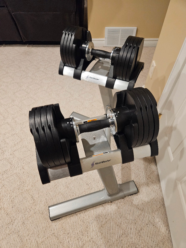 50 LB Adjustable Dumbbells with Stand in Exercise Equipment in Edmonton - Image 2