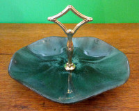 Blue Mountain Pottery 1-Tier Green Candy Dish ExcellentCondition