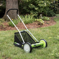 New Greenworks 25052 16-Inch Reel Lawn Mower with Grass Catcher