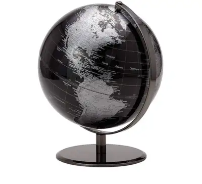 Latitude World Globe by Torre & Tagus Black Globe Globes of the World with Stand World Globes for Ad...