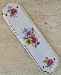 Vintage 1970. Plaque de propreté, pour la porte, en porcelaine