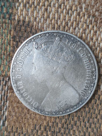 One Florin,  One Tenth of a Pound, Gothic Victoria 