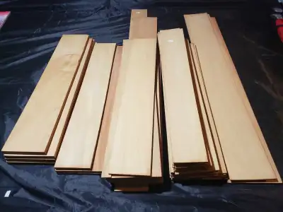 Pau Amarello / Yellowheart wood (South American (Brazilian) Hardwood), has been stored indoors on a...