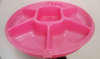 Pink 7 Compartment Round Divided Dish.