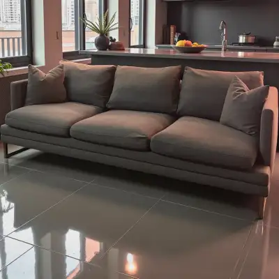 Mobilia Leo Couch 3 Seater Sofa Modern Grey Desi, View more