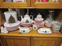 Christmas set of Dishes for eight