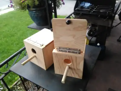 I have a full line of handmade, locally built nest boxes. Nest boxes for finches $25 - $45, budgies...