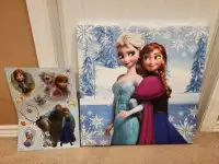 Disney’s Frozen Canvas Art (Anna/Elsa) and Wall Stickers