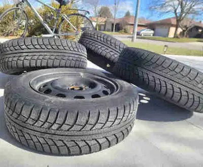 (185 65 15) used winter tires on rims. some whether cracks. rims ok. all for $90 • Size: 185/65R15 •...
