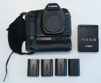 Canon 5D Mark II + grip + 4 batteries & charger