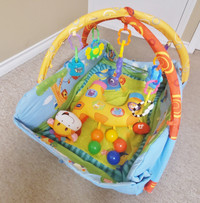 5 in 1 ball pit gym with tummy time pillow & teething clips