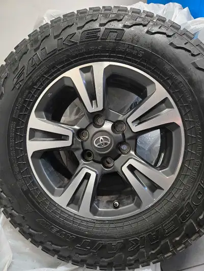 Original Toyota Tacoma Rims (OEM) Q falken wildpeak at3w 265 70 17 Great Condition $1200 OBO no lowb...