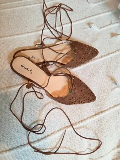 Souliers mules ballerines ouverts au talon avec cordon, View more