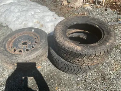 1 spare tire with rim. The other 2 tires with no rim. $140 for the tires all together